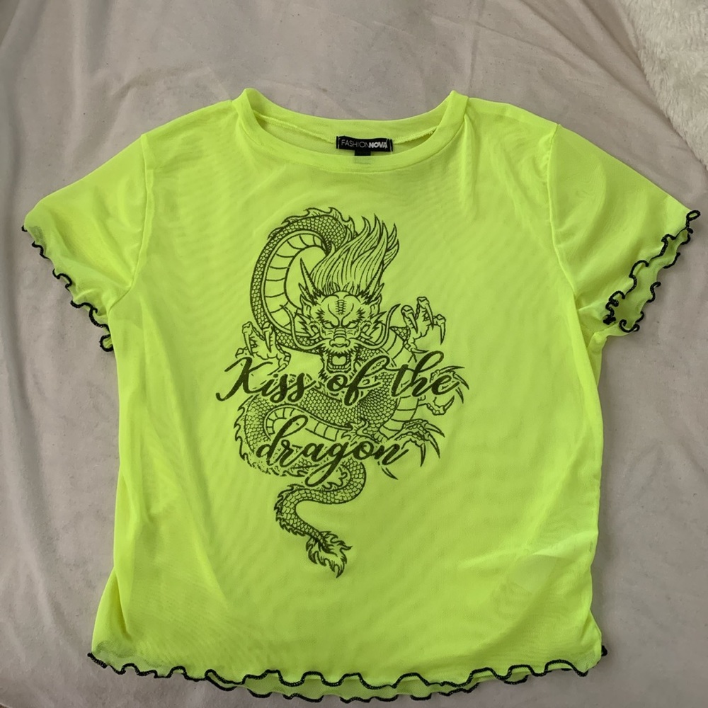 Fashion nova neon yellow top